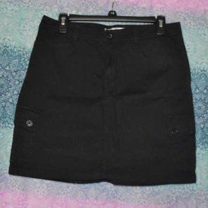 Croft & Barrow Black Skort Skirt Shorts Size 10 Medium Cargo Utility Cotton